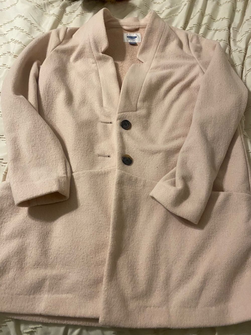 Old Navy Light Pink Pea Coat with Notched Collar & Pockets size women’s medium
